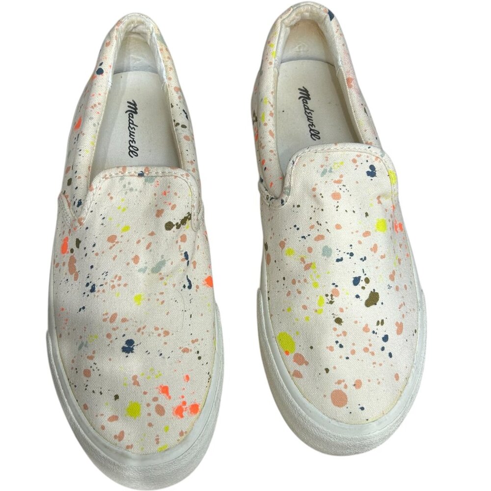 GUC Madewell Sidewalk Paint Splatter Recycled Canvas Slip-On Sneakers Size 9M